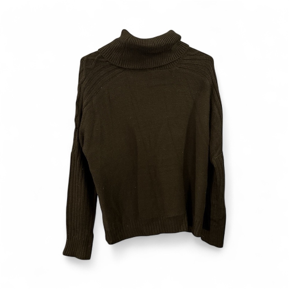 Cozy Black Cable Knit Turtleneck Sweater - Picture 2 of 7